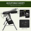 Outsunny Outdoor 3-person Porch Swing Chair with Adjustable Canopy Black