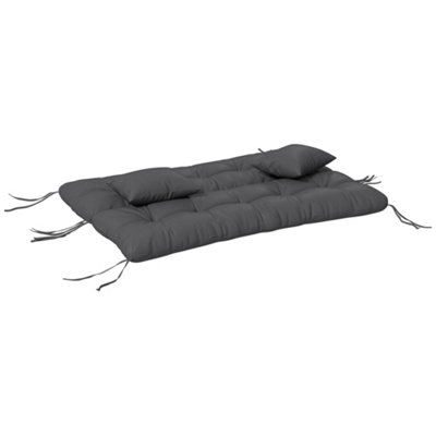 Outsunny Outdoor Back and Seat Cushion with Pillows, Charcoal Grey