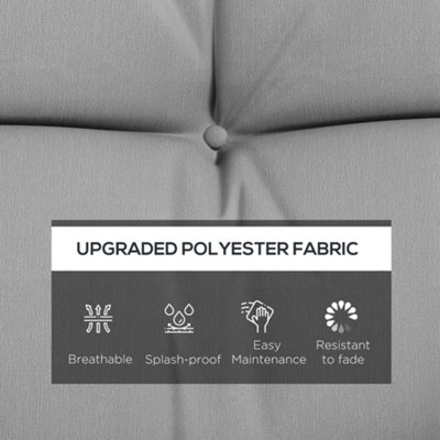 Outsunny Outdoor Back and Seat Cushion with Pillows, NO SWING, Light Grey