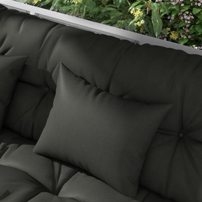 Outsunny Outdoor Back and Seat Cushion with Pillows, NO SWING, Light Grey