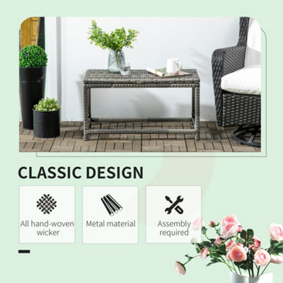 Plastic rattan deals side table