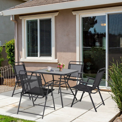 Metal patio deals furniture with umbrella