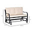 Outsunny Outdoor Double Rocking Chair Glider Loveseat with Cushion