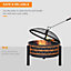 Outsunny Outdoor Fire Pit Portable Firebowl w/ Cover Poker For Patio Backyard