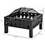 Outsunny Outdoor Fire Pit with Screen and Poker, Backyard Wood Burner, Black