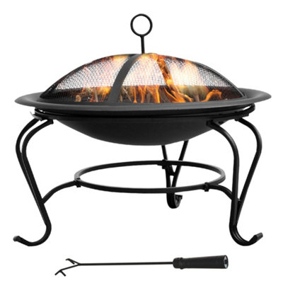 Outsunny Outdoor Fire Pit Wood Log Burning Heater Garden Stove Patio Brazier