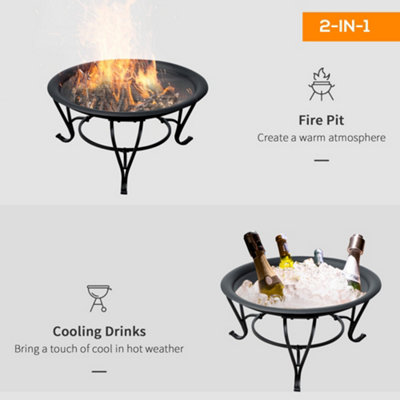 Outsunny Outdoor Fire Pit Wood Log Burning Heater Garden Stove Patio Brazier - 4