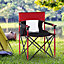 Outsunny Outdoor Folding Fishing Camping Chair w/Cup Holder,Pocket,Backrest Red