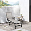Outsunny Outdoor Folding Sun Lounger w/ Adjustable Backrest and Aluminium Brown