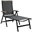 Outsunny Outdoor Folding Sun Lounger w/ Adjustable Backrest and Aluminium Grey