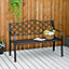 Outsunny  Outdoor Garden Bench 2 Seater Patio Porch Loveseat Chair Brown