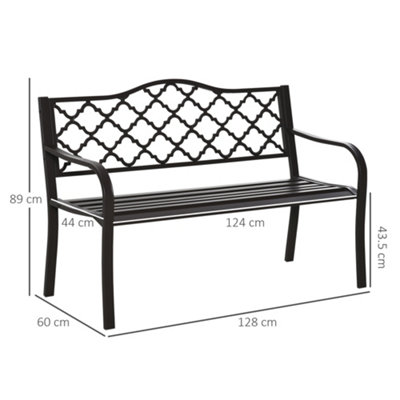 Outsunny  Outdoor Garden Bench 2 Seater Patio Porch Loveseat Chair Brown - 3