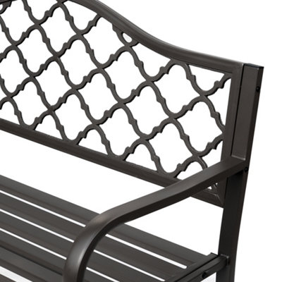 Outsunny  Outdoor Garden Bench 2 Seater Patio Porch Loveseat Chair Brown - 8