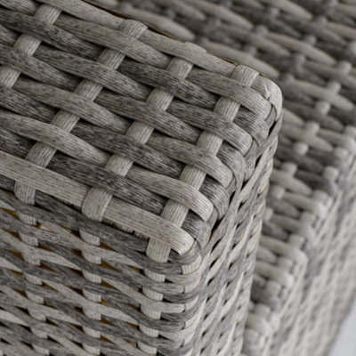 Outsunny Outdoor Garden Furniture Rattan Single Middle Sofa with Cushions Grey - 5