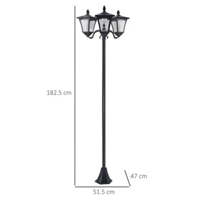 Outsunny Outdoor Garden Solar Light with Base Energy-efficient IP44 Dimmable - 3