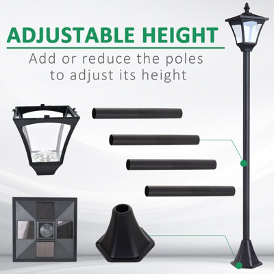 Outsunny Outdoor Garden Solar Light with Base Freestanding Energy-saving Optical - 6