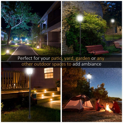 Outsunny Outdoor Garden Solar Light with Base Freestanding Energy ...