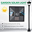 Outsunny Outdoor Garden Solar Light with Base Freestanding Energy-saving Optical