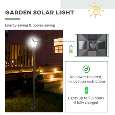 Outsunny Outdoor Garden Solar Light with Base Freestanding Energy-saving Optical - 5