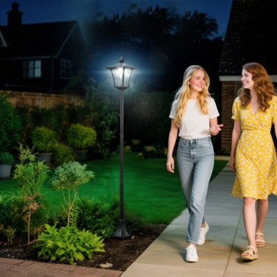 Outsunny Outdoor Garden Solar Light with Base IP44 Optical Control Dimmable