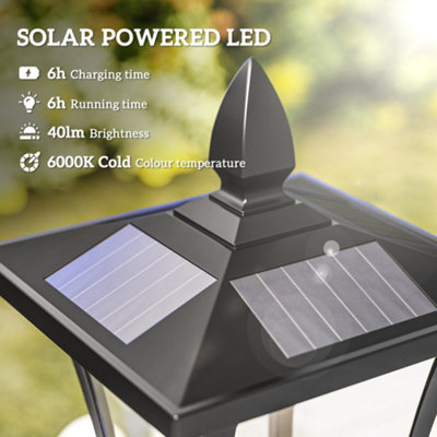 Outsunny Outdoor Garden Solar Light with Base IP44 Optical Control Dimmable - 6