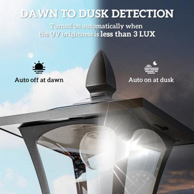 Outsunny Outdoor Garden Solar Light with Base IP44 Optical Control Dimmable - 7