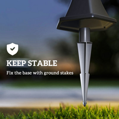 Outsunny Outdoor Garden Solar Light with Base IP44 Optical Control Dimmable - 8