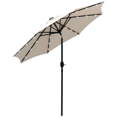 Umbrella with store solar lights