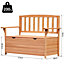 Outsunny Outdoor Garden Storage Bench Patio Box All Weather Fir Wood 112 x 84 cm