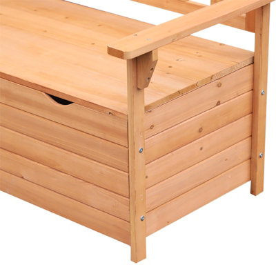 Outsunny Outdoor Garden Storage Bench Patio Box All Weather Fir Wood 112 x 84 cm - 7