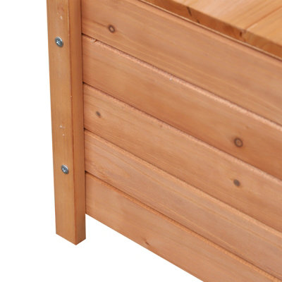 Outsunny Outdoor Garden Storage Bench Patio Box All Weather Fir Wood 112 x 84 cm - 8