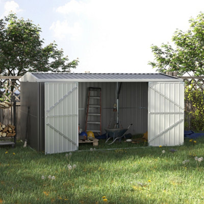 Outsunny Outdoor Garden Storage Shed Steel Tool Storage Box for ...