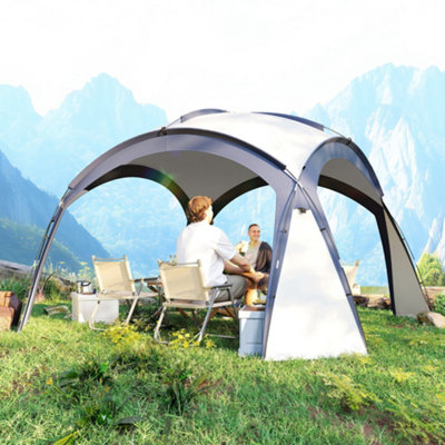 Outsunny Outdoor Gazebo Event Dome Shelter Party Tent for Garden Cream and Blue