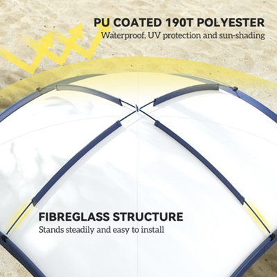 Outsunny Outdoor Gazebo Event Dome Shelter Party Tent for Garden Cream and Blue - 4