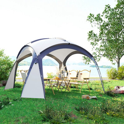 Outsunny Outdoor Gazebo Event Dome Shelter Party Tent for Garden Cream and Blue - 8