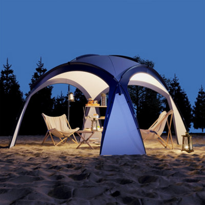 Outsunny Outdoor Gazebo Event Dome Shelter Party Tent for Garden Cream and Blue - 9