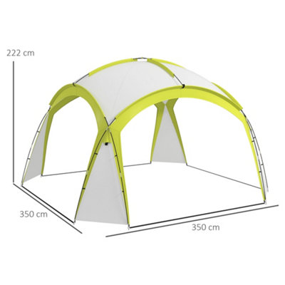 Outsunny Outdoor Gazebo Event Shelter Party Tent for Garden Green - 3