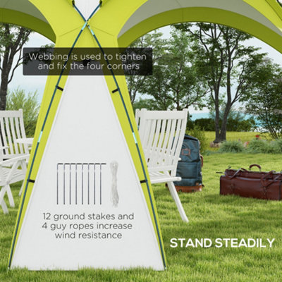 Outsunny Outdoor Gazebo Event Shelter Party Tent for Garden Green - 7