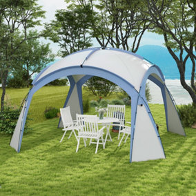 Outsunny Outdoor Gazebo Event Shelter Party Tent for Garden Light Blue
