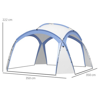 Outsunny Outdoor Gazebo Event Shelter Party Tent for Garden Light Blue - 3