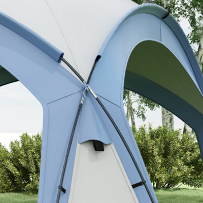 Outsunny Outdoor Gazebo Event Shelter Party Tent for Garden Light Blue - 8