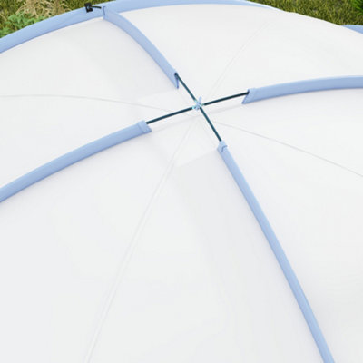 Outsunny Outdoor Gazebo Event Shelter Party Tent for Garden Light Blue - 9