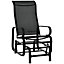 Outsunny Outdoor Gliding Rocking Chair w/ Metal Frame for Patio, Backyard, Black
