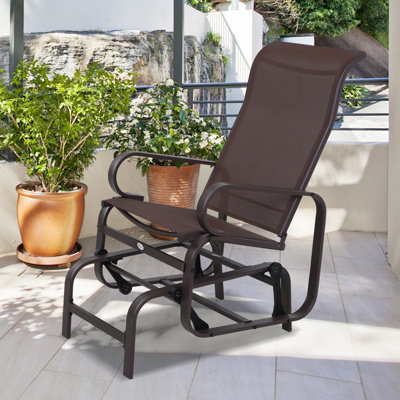 Outdoor solutions steel rocking outlet chair