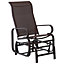 Outsunny Outdoor Gliding Rocking Chair w/ Metal Frame for Patio, Backyard, Brown