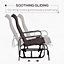 Outsunny Outdoor Gliding Rocking Chair w/ Metal Frame for Patio, Backyard, Brown