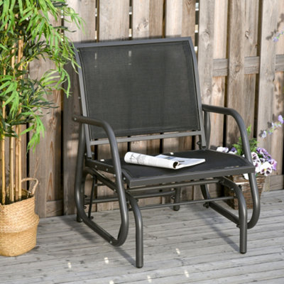 Outsunny schommelstoel, comfortabel, weerbestendig, 150 x 62 x 88 cm, zwart