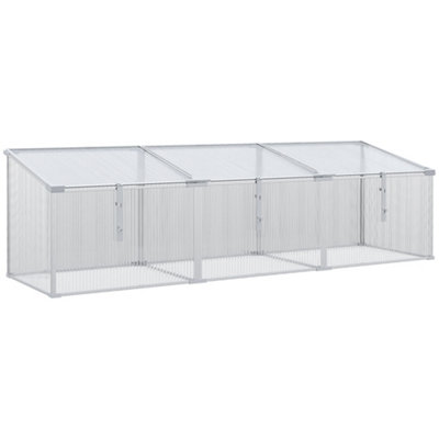 Outsunny Outdoor Greenhouse Polycarbonate Grow House Flower Vegetable Plants Raised Bed Garden Aluminium Cold