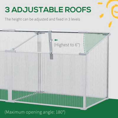Outsunny Outdoor Greenhouse Polycarbonate Grow House Flower Vegetable Plants Raised Bed Garden Aluminium Cold - 4
