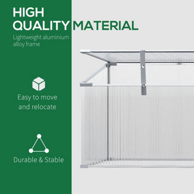 Outsunny Outdoor Greenhouse Polycarbonate Grow House Flower Vegetable Plants Raised Bed Garden Aluminium Cold - 5